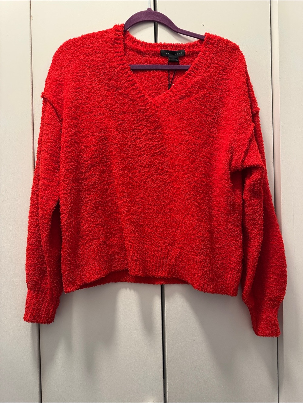 Sanctuary Red Cozy V-Neck Sweater - new with tags